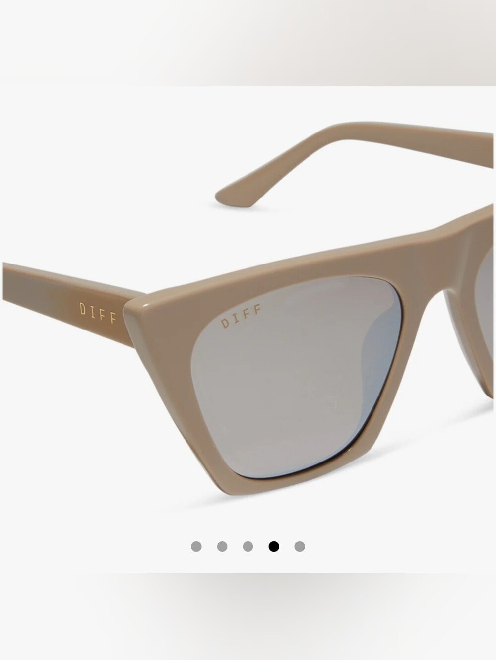 NIB! DIFF Eyewear, Almond Silver Flash Sunglasses, MSRP $108 - Picture 3 of 11